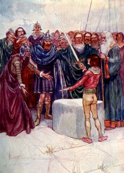 Ele ficou lá, segurando a espada mágica na mão, 1905. de A. S. Forrest