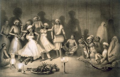 Dança de Nautch Girls, pub. 1858. de A. Soltykoff