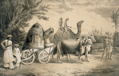Transporte de Harem do Rei de Deli, pub. 1858. de A. Soltykoff