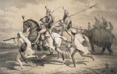 Sikh Chieftans indo caçar, 1858. de A. Soltykoff