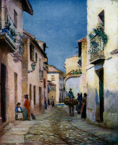 Cordova, Uma Cena de Rua (cor litho) de A. Trevor Haddon