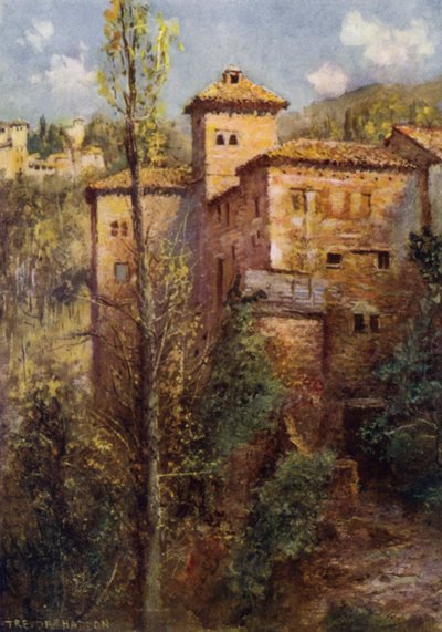 Granada, Torre de las Damas (cor litho) de A. Trevor Haddon