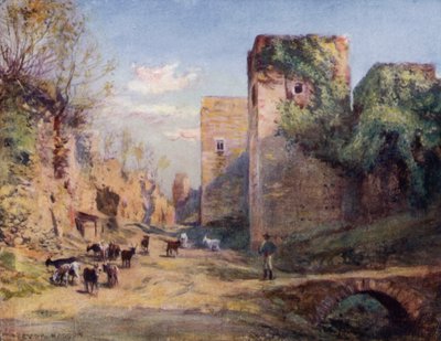 Granada, Torres das Infantas (cor litho) de A. Trevor Haddon