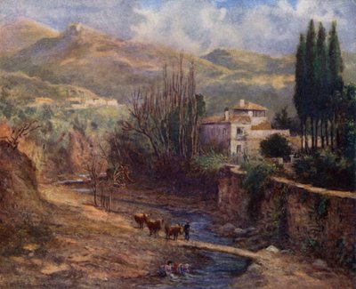 Granada, Villa on the Darro (cor litho) de A. Trevor Haddon