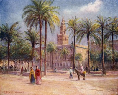 Sevilha, Plaza de San Fernando (cor litho) de A. Trevor Haddon
