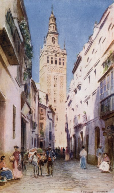 Sevilha, A Giralda (cor litho) de A. Trevor Haddon