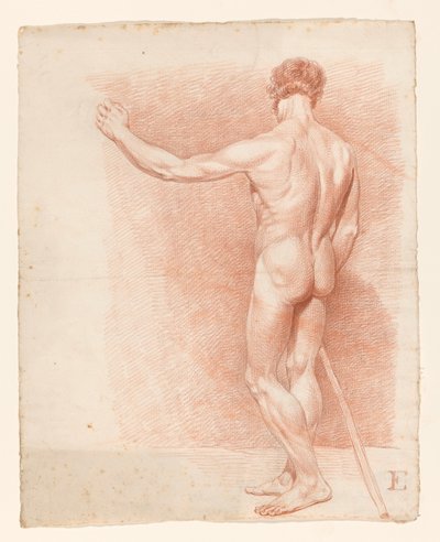 Homem nu em pé, visto por trás de A. Waterloo (attributed to)