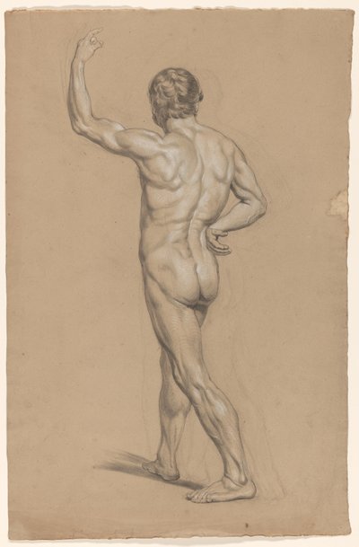 Homem nu em pé, visto por trás de A. Waterloo (attributed to)