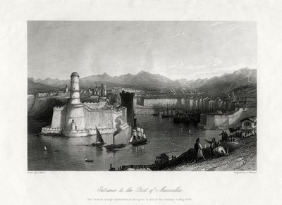 Entrada para o porto de Marselha, França, 1875 de A. Willmore