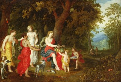 Diana e suas donzelas, depois da caça, 1626 de A. and Balen, H. van Govaerts