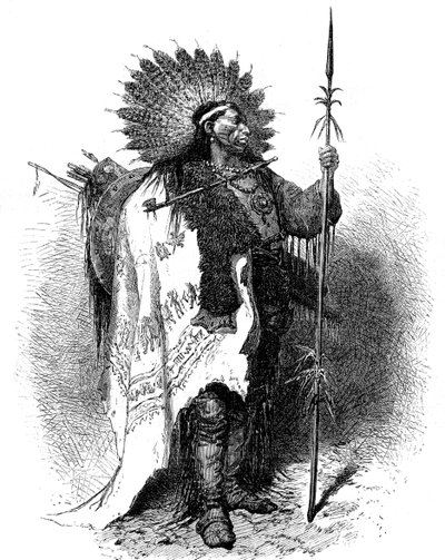 Um nativo americano, EUA, século XIX. de A. de Neuville