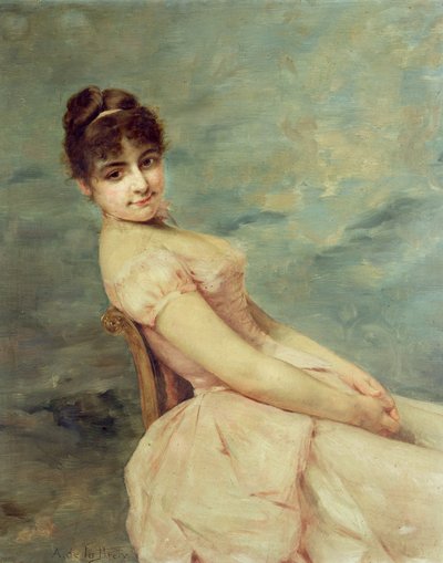 Retrato de uma jovem mulher de A. de la Prely