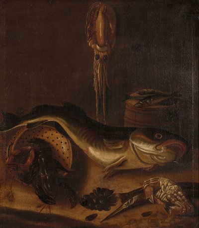 Natureza morta com peixe de A. van Doeff