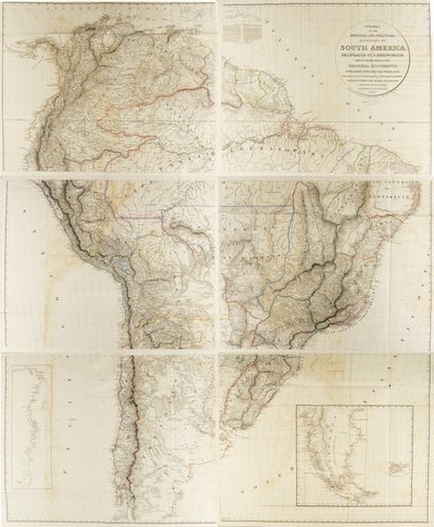 Esboços das divisões físicas e políticas da América do Sul de Aaron Arrowsmith