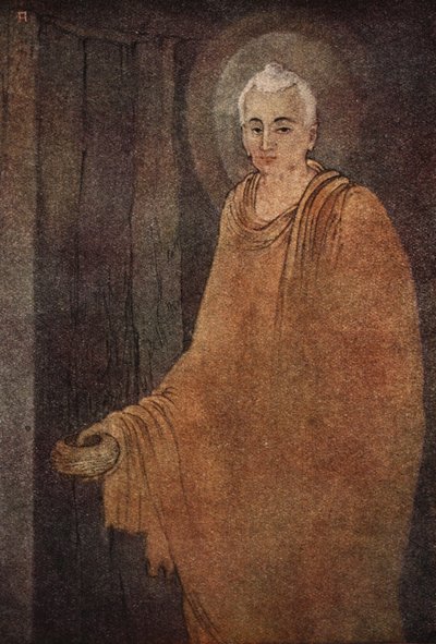 Buda como mendicante, ilustração de 