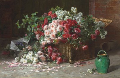 Cesta de rosas, c.1890 (óleo sobre tela) de Abbott Fuller Graves