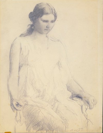 Estudo de uma jovem mulher de Abbott Handerson Thayer