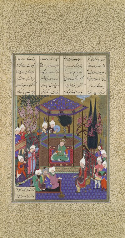 Zal Expõe os Mistérios dos Magos, Fólio 87v do Livro dos Reis Shahnama..., c1525. de 