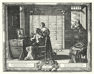 A casa de banho (gravura) de Abraham (after) Bosse