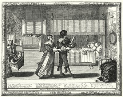 A Seringa de Enema (gravura) de Abraham (after) Bosse