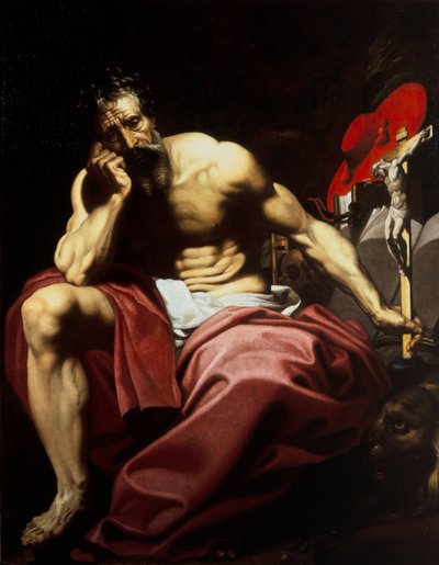 São Jerónimo, c.1610 (óleo sobre tela) de Abraham (attr.to) Janssens