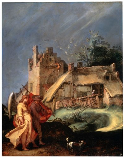 Paisagem com Tobias e o anjo, c1610-c1615 de Abraham Bloemaert