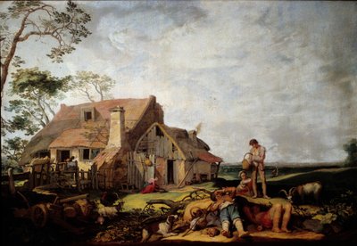 Paisagem com camponeses em repouso Pintura de Abraham Bloemaert (1564-1651) de Abraham Bloemaert