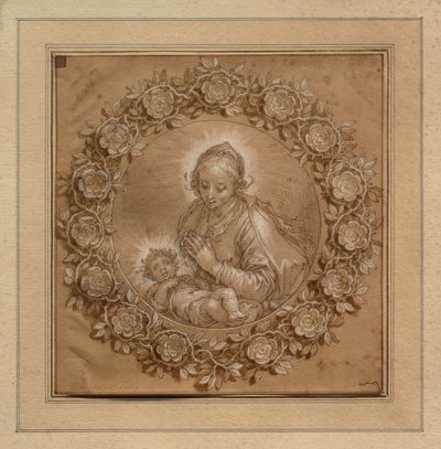 A Madonna com o Menino Jesus num Tondo de Abraham Bloemaert