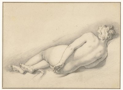 Estudo de um nu feminino reclinado de Abraham Bloemaert