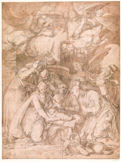 A adoração dos pastores de Abraham Bloemaert