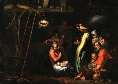 A adoração dos pastores de Abraham Bloemaert