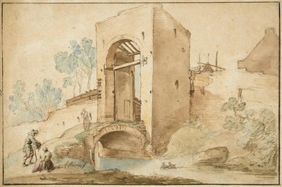 A porta de entrada para uma cidade de Abraham Bloemaert