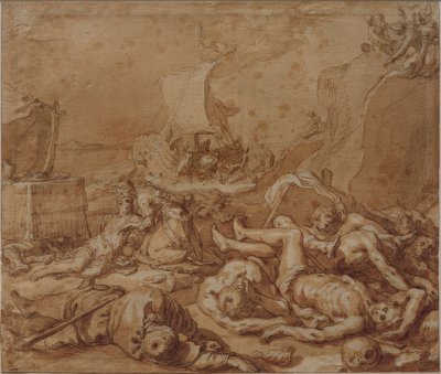 Theagenes e Chariclea após o naufrágio de Abraham Bloemaert