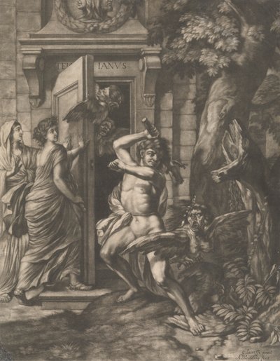 Hércules perante o Templo de Jano de Abraham Blooteling
