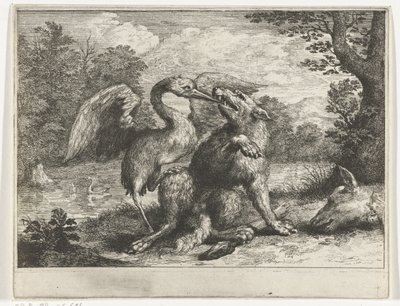 Lobo e grua de Abraham Bloteling