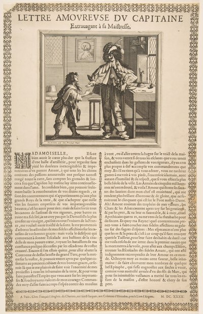 Carta de Amor do Capitão, ca. 1636. de Abraham Bosse