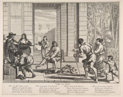 Mendigos da roupa, 1635. de Abraham Bosse