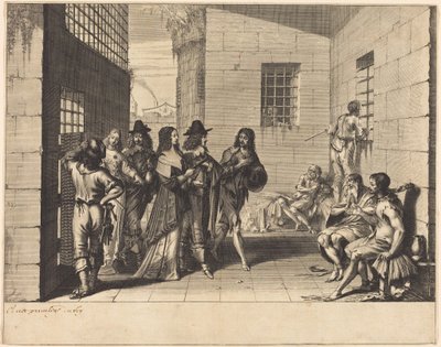 Nobres visitando uma prisão de Abraham Bosse
