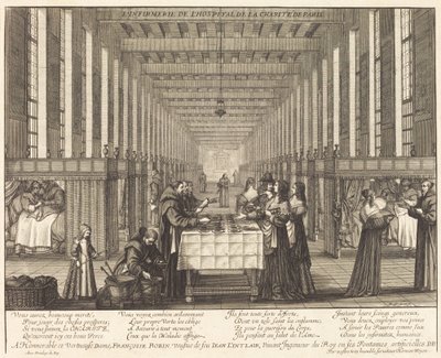 A enfermaria do Hospital de la Charite de Paris de Abraham Bosse