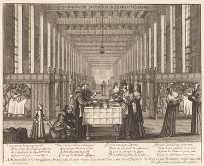 A enfermaria do Hôpital de la Charité de Paris de Abraham Bosse