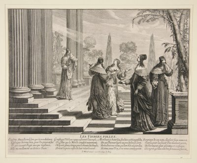 As virgens prudentes: As virgens loucas (6 de 7 gravuras da série) de Abraham Bosse