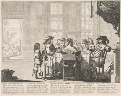 O Banquete do Homem Rico, meados do século XVII. de Abraham Bosse
