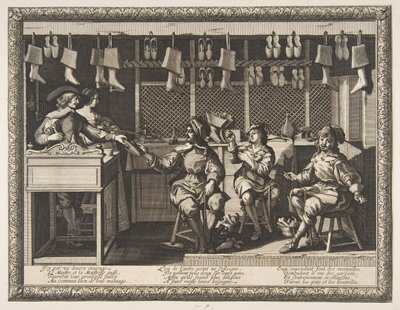 O sapateiro Le Savetier, ca. 1632-33. de Abraham Bosse