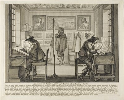 O gravador e o gravador, 1642 de Abraham Bosse