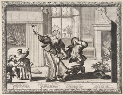 The Husband-Beater, c.1633 (gravura e gravura) de Abraham Bosse