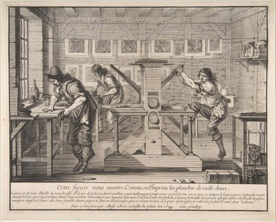 As impressoras Intaglio, 1642. de Abraham Bosse
