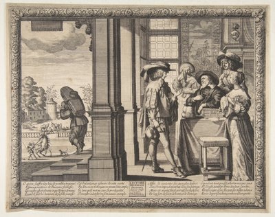 O Filho Pródigo sai de casa, ca. 1636 de Abraham Bosse