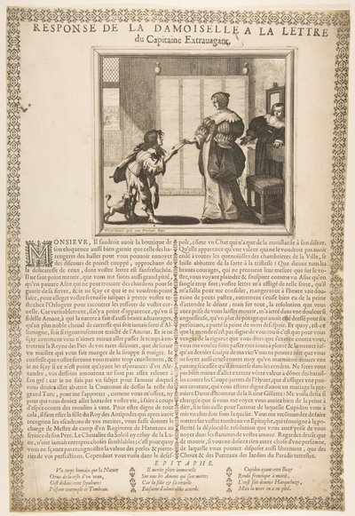 Resposta da jovem senhora à carta do capitão, c. 1636. de Abraham Bosse