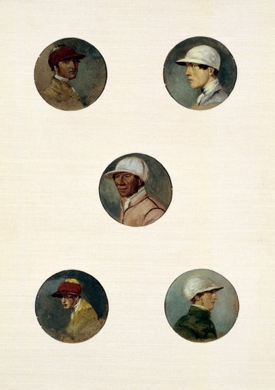 Estudos de Jockeys (óleo sobre tela) de Abraham Cooper