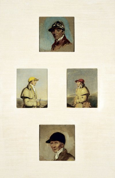 Estudos de Jockeys (óleo sobre tela) de Abraham Cooper